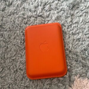 Apple Vibrant Orange Leather Card Holder